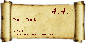 Auer Anett névjegykártya