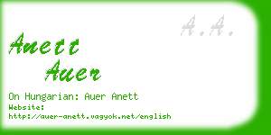 anett auer business card